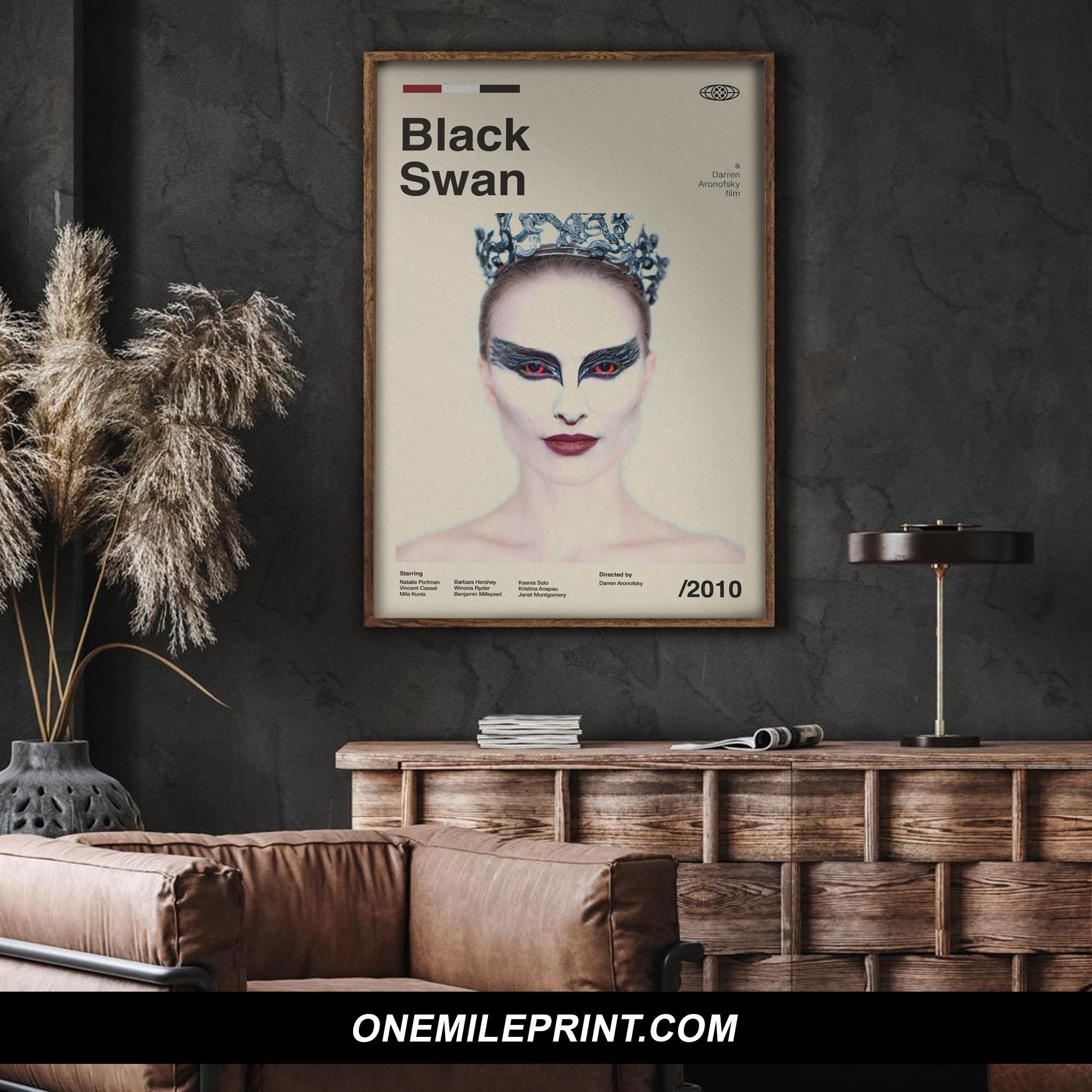 Midcentury Black Swan Movie Poster