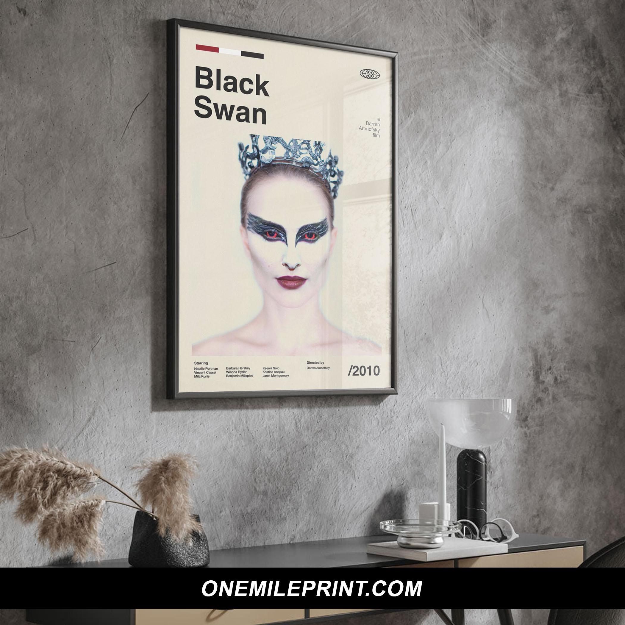 Midcentury Black Swan Movie Poster