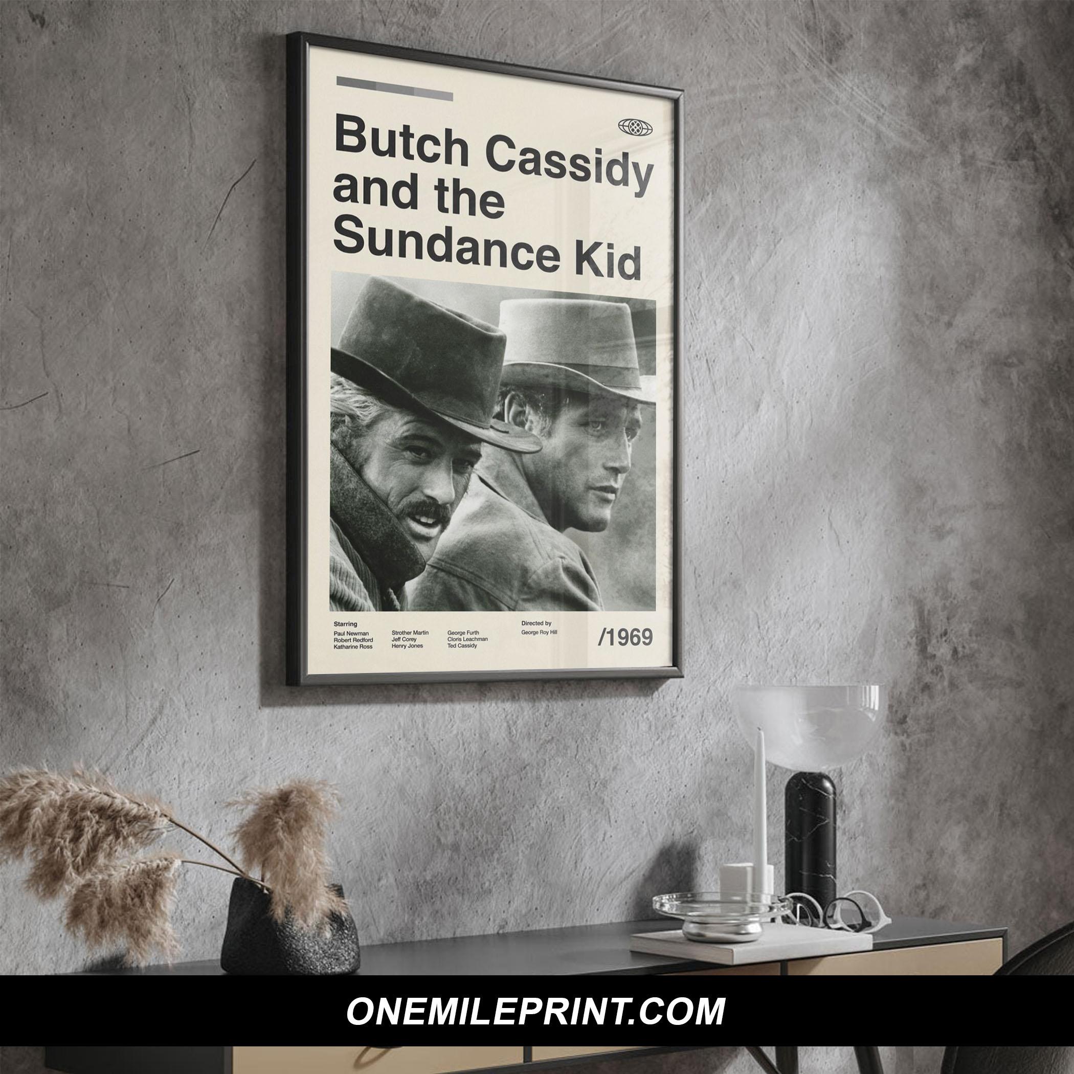 Midcentury Butch Cassidy and the Sundance Kid Movie Poster