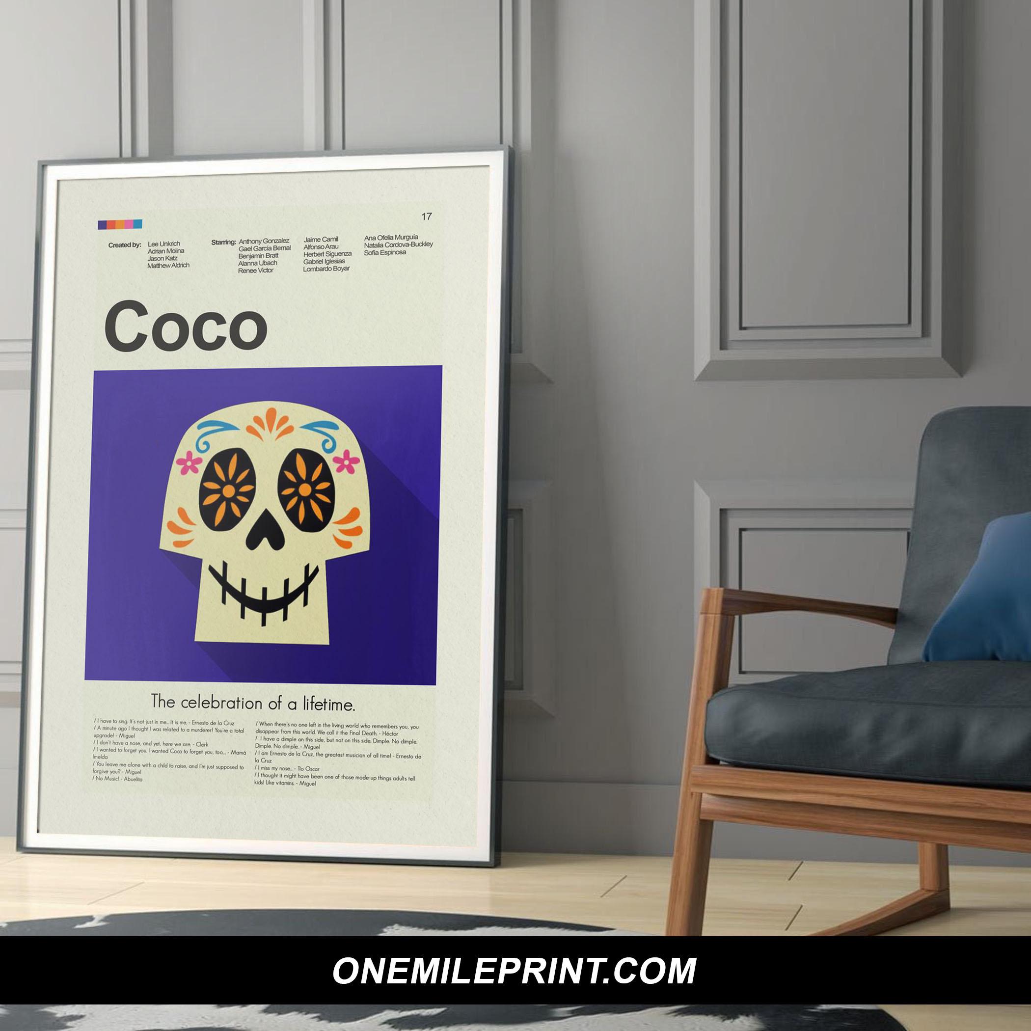 Mid Century Modern Coco Movie Poster