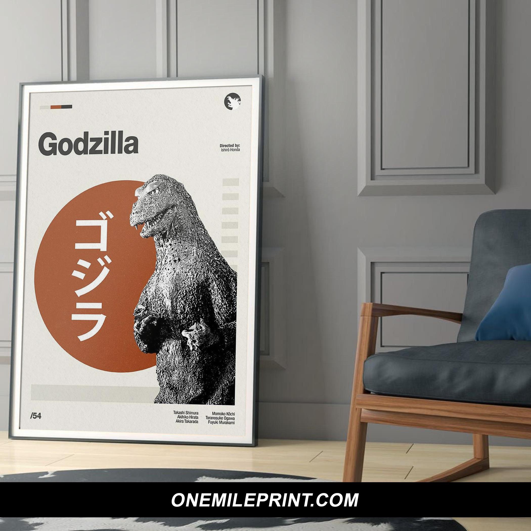 Retro Modern Godzilla Movie Poster