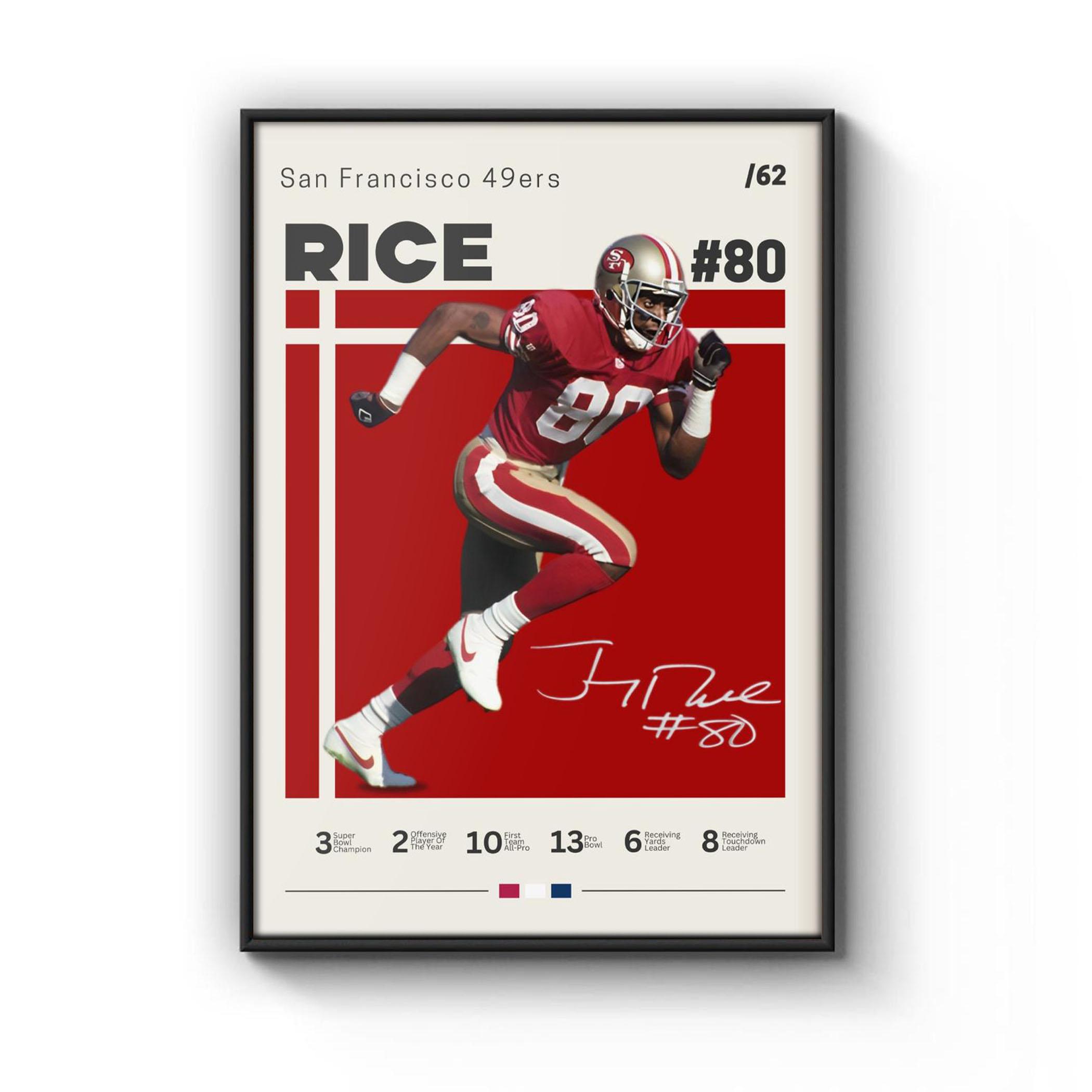 Mid Century Jerry Rice San Francisco 49ers Poster