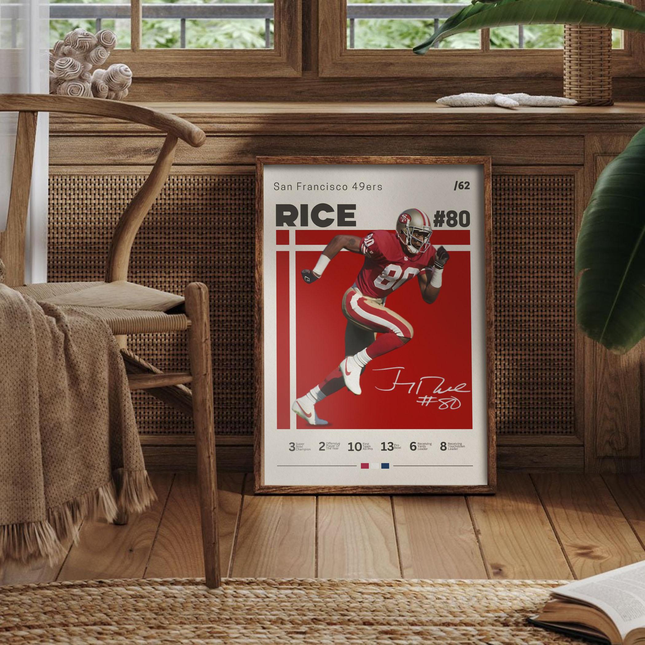 Mid Century Jerry Rice San Francisco 49ers Poster