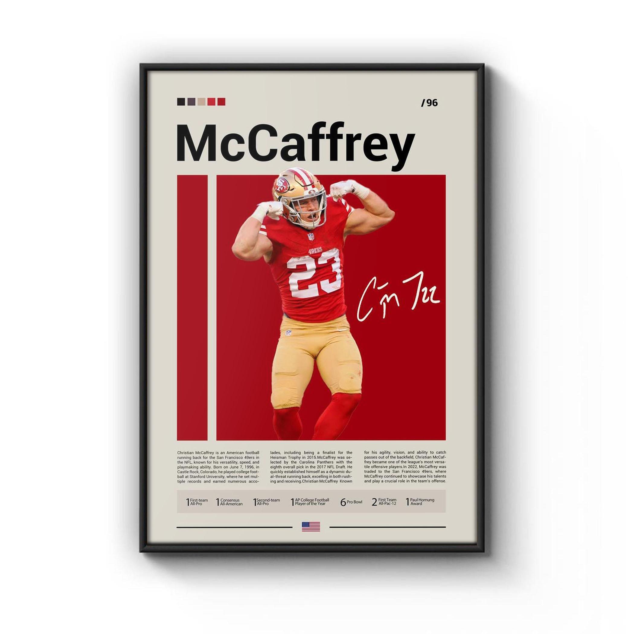 Minimalist Christian McCaffrey San Francisco 49ers Poster