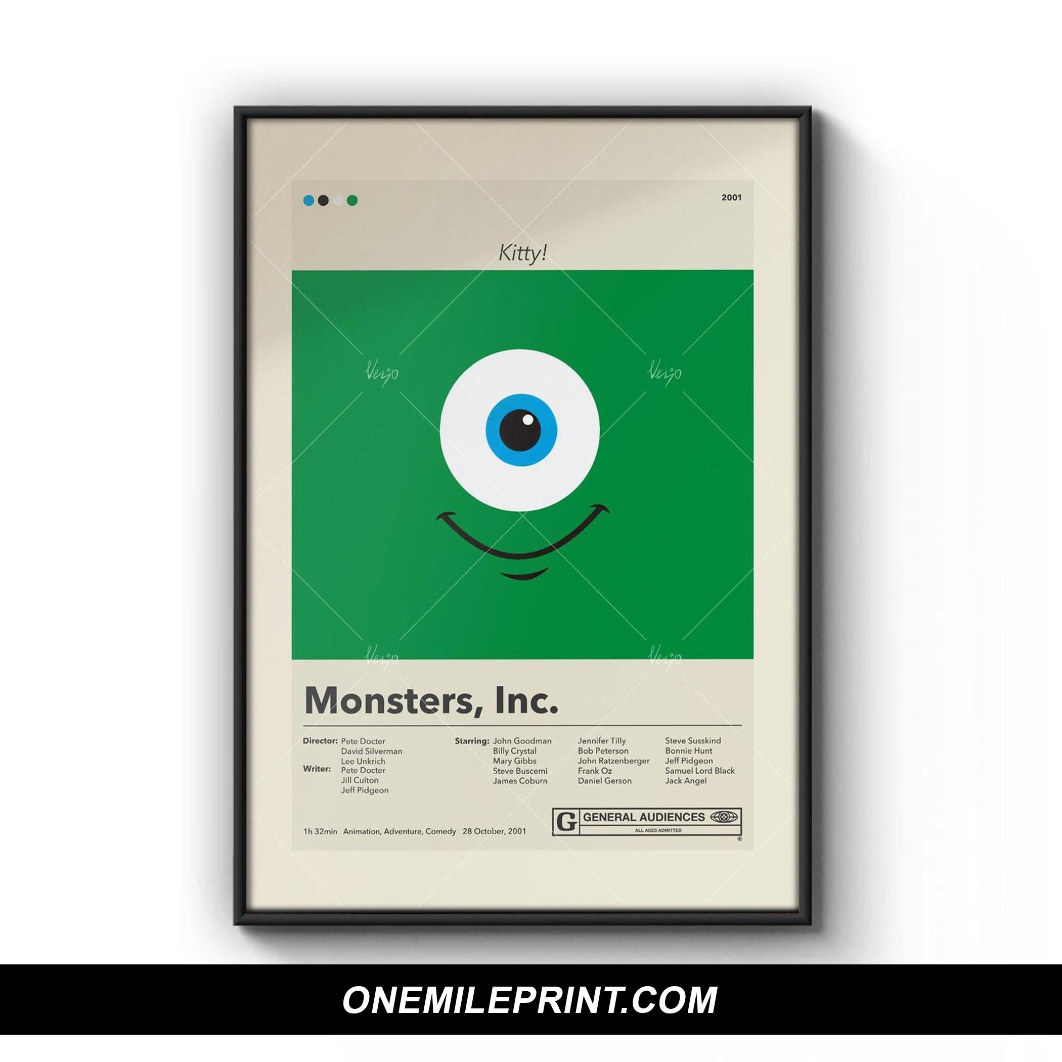 Minimalist Monsters, Inc. Movie Poster