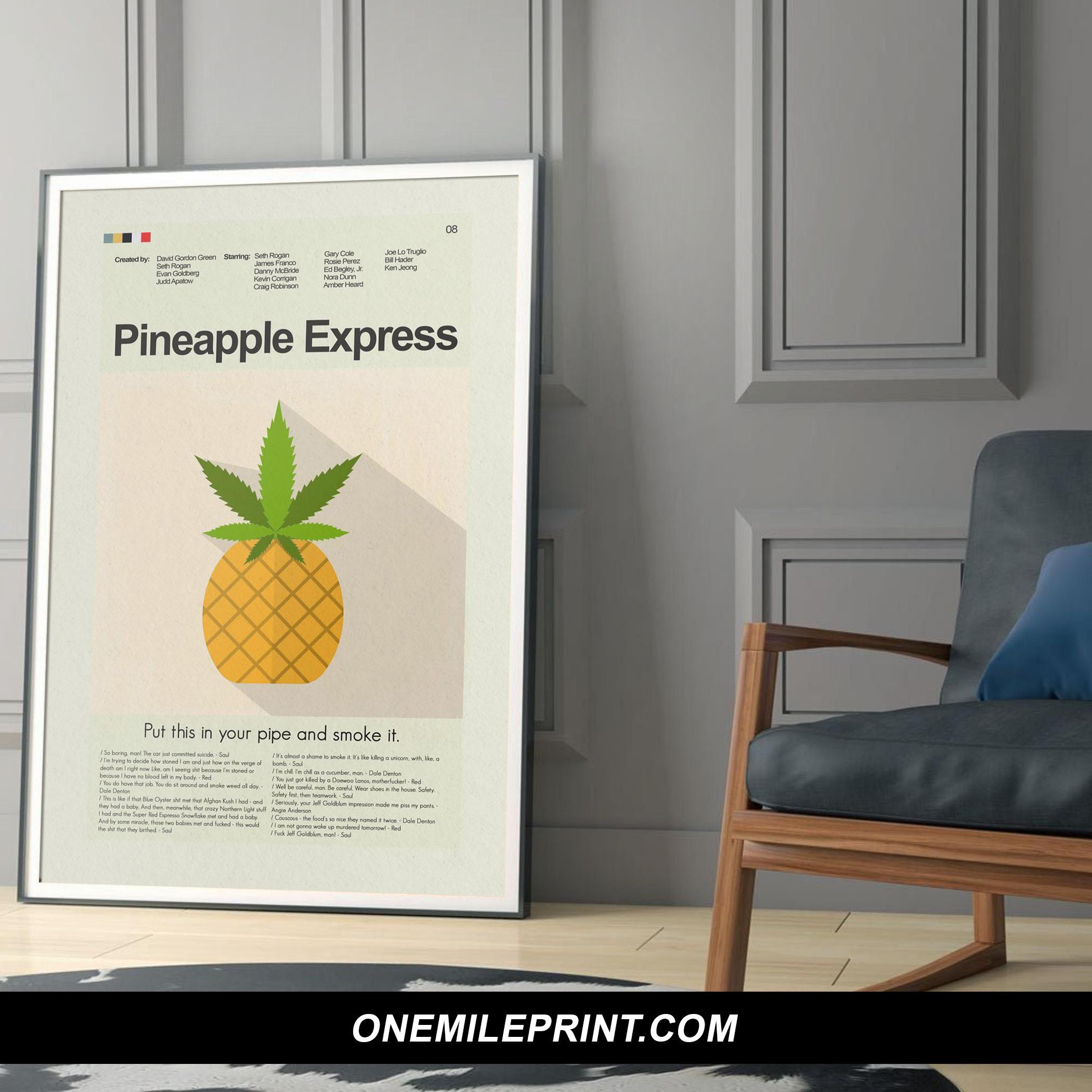 Mid Century Modern Pineapple Express Movie Poster
