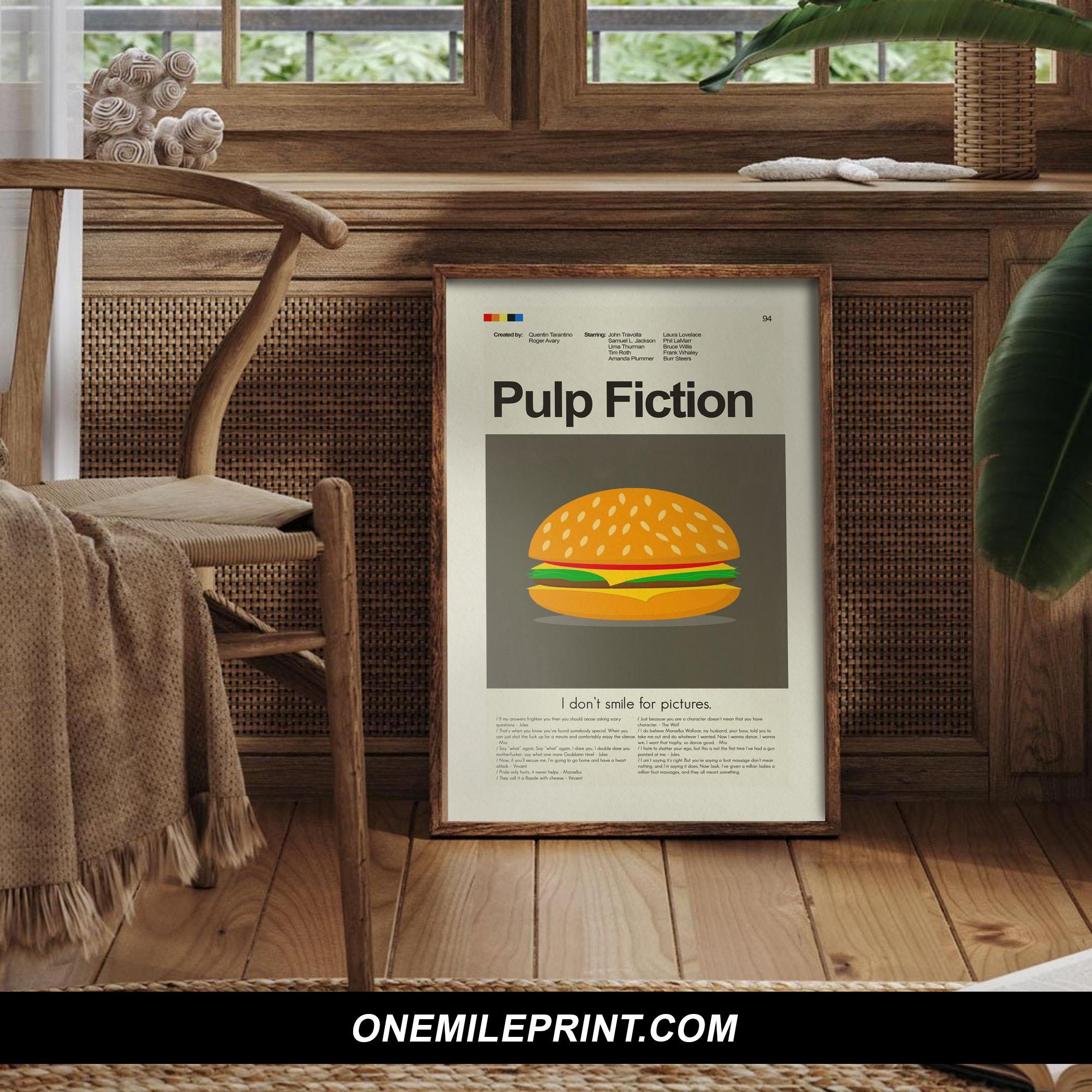Mid Century Modern Pulp Fiction Movie Poster