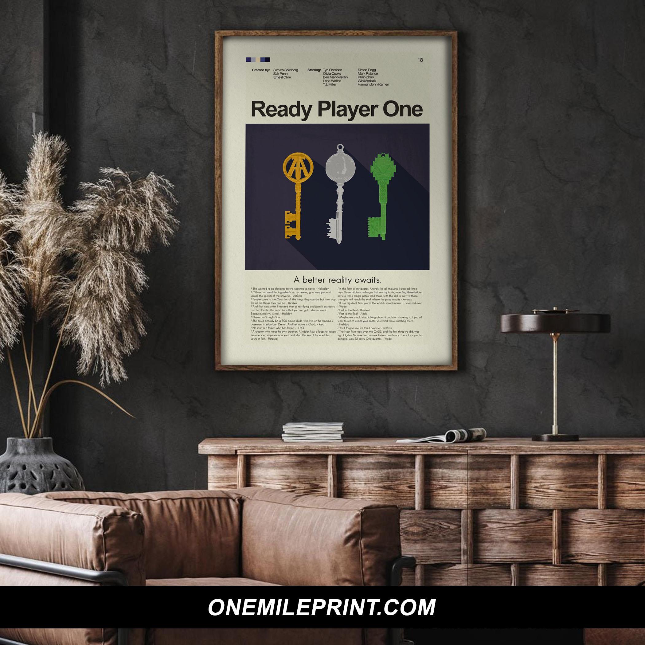 thumbnail image 2 of Ready Player One Movie Poster Print - 11x17, Wade Watts Back To The Future Easter Egg 2 of 6