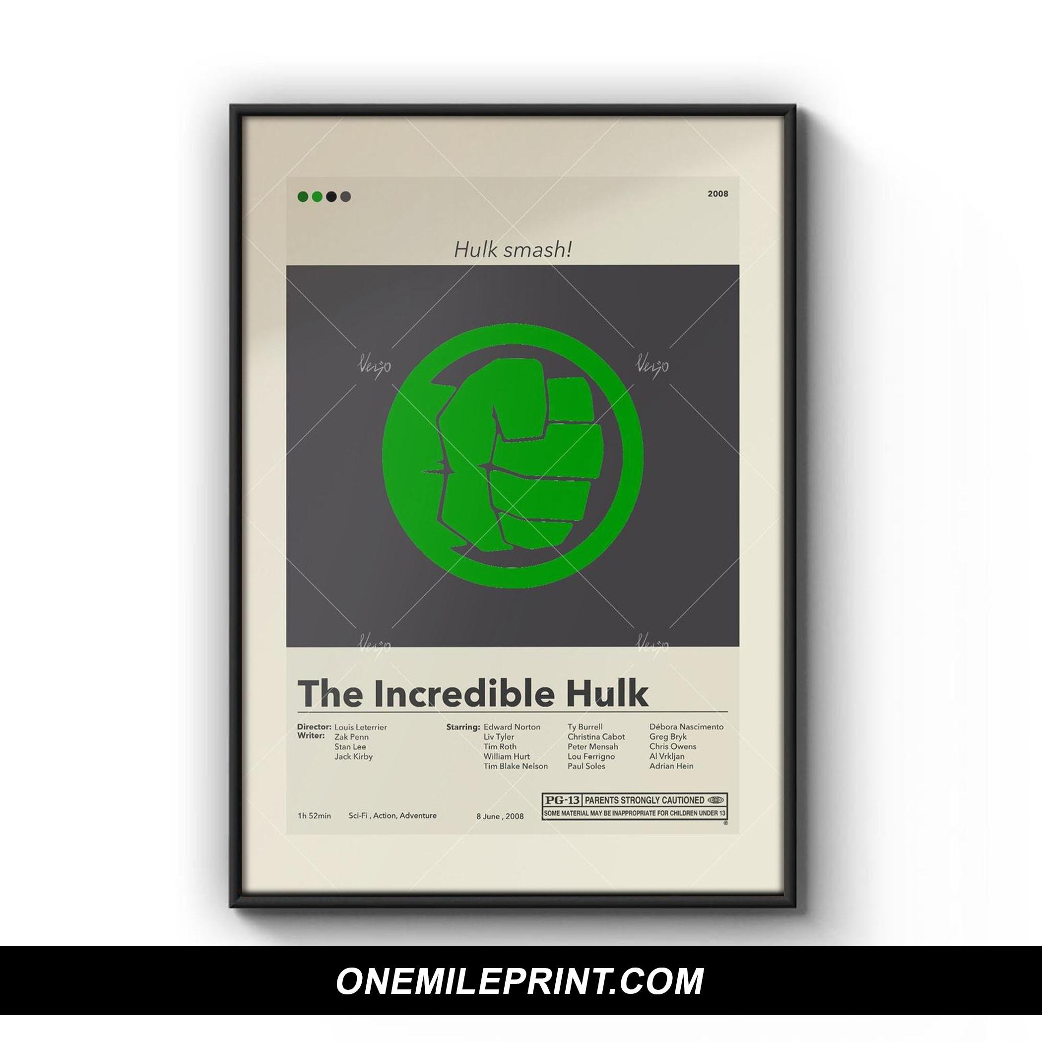 The Incredible Hulk Movie Poster – Amazing Collage Reproduction, 24x36 Inches