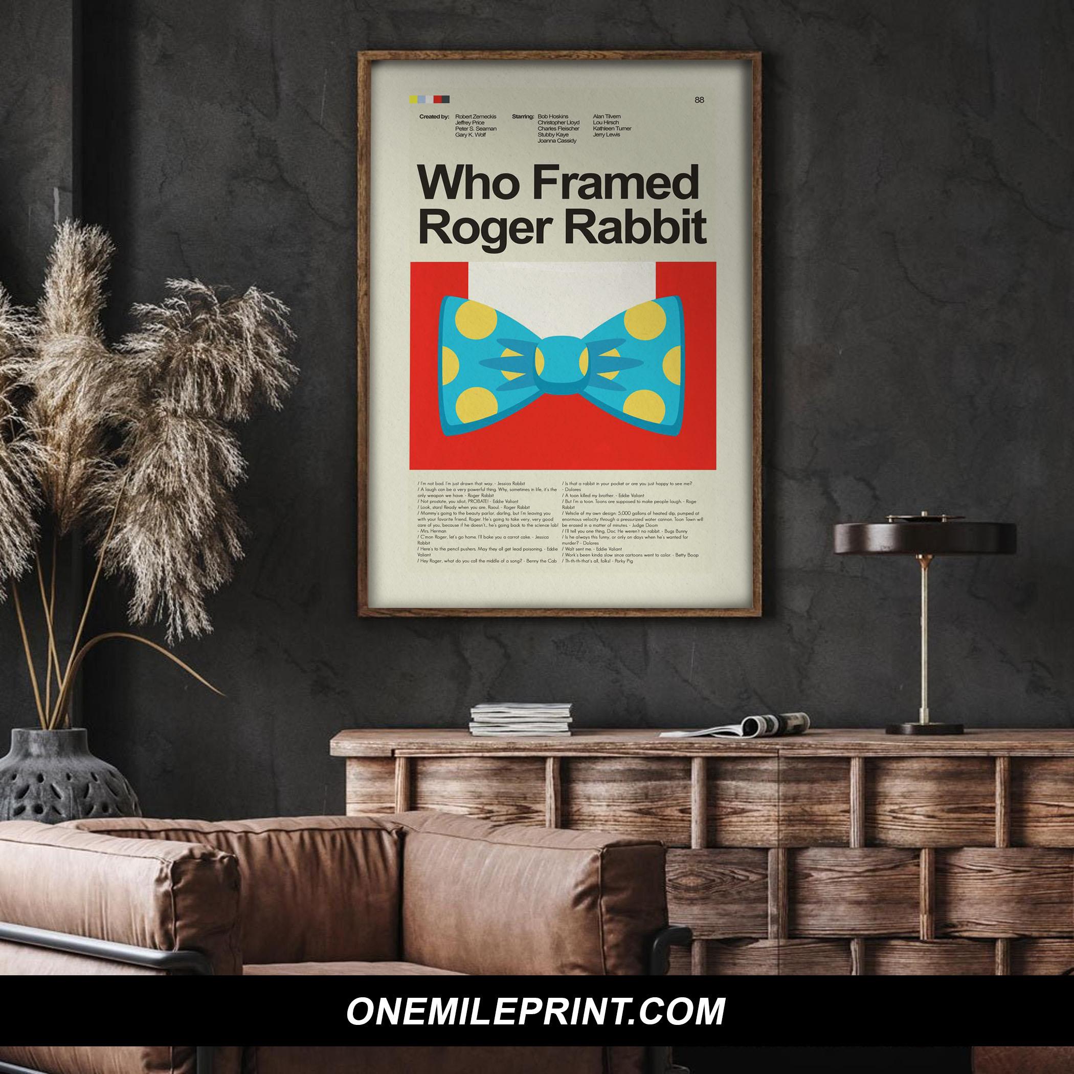 Mid Century Modern Who Framed Roger Rabbit Movie Poster