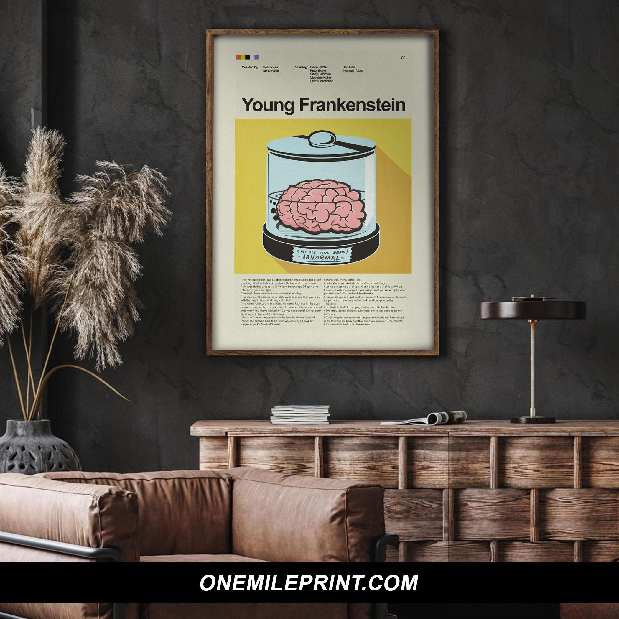 Mid Century Modern Young Frankenstein Movie Poster